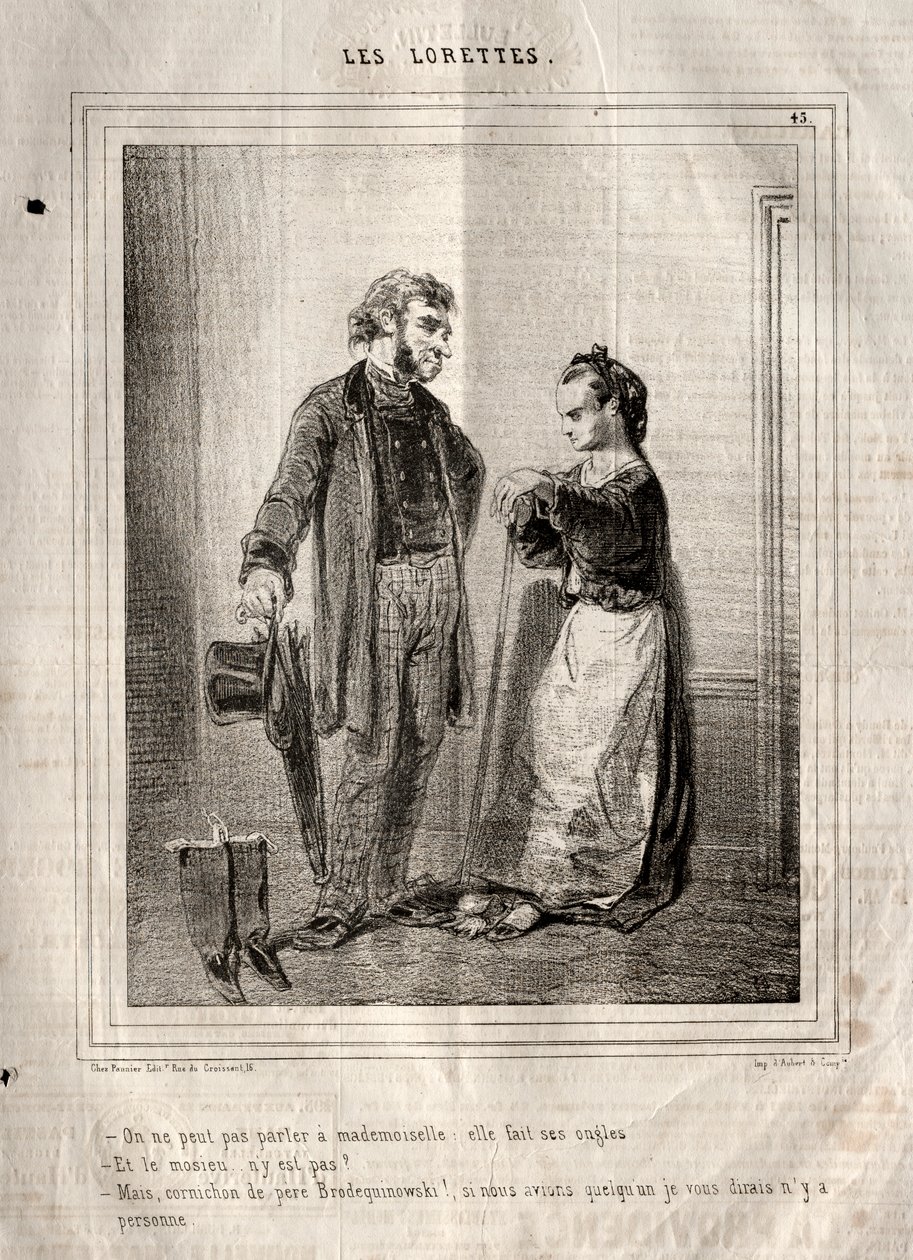 Les Lorettes, 1842 door Paul Gavarni