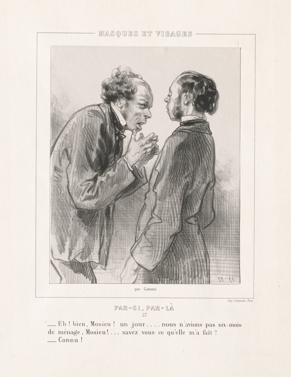 Masques et Visages: Par-ci, Par-la door Paul Gavarni
