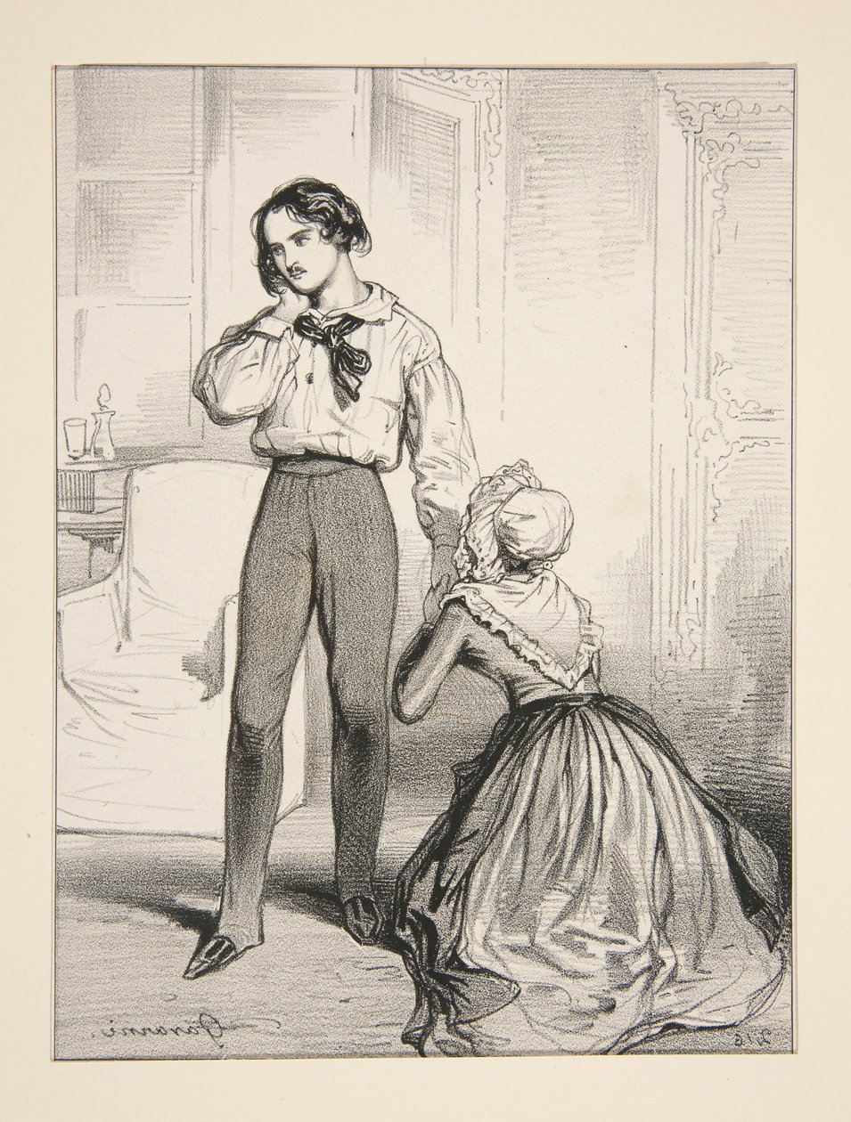 Arme moeder. IVe Acte / Adolphe Laferriere door Paul Gavarni