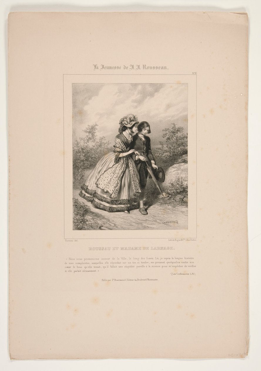Rousseau en Madame de Larnage door Paul Gavarni