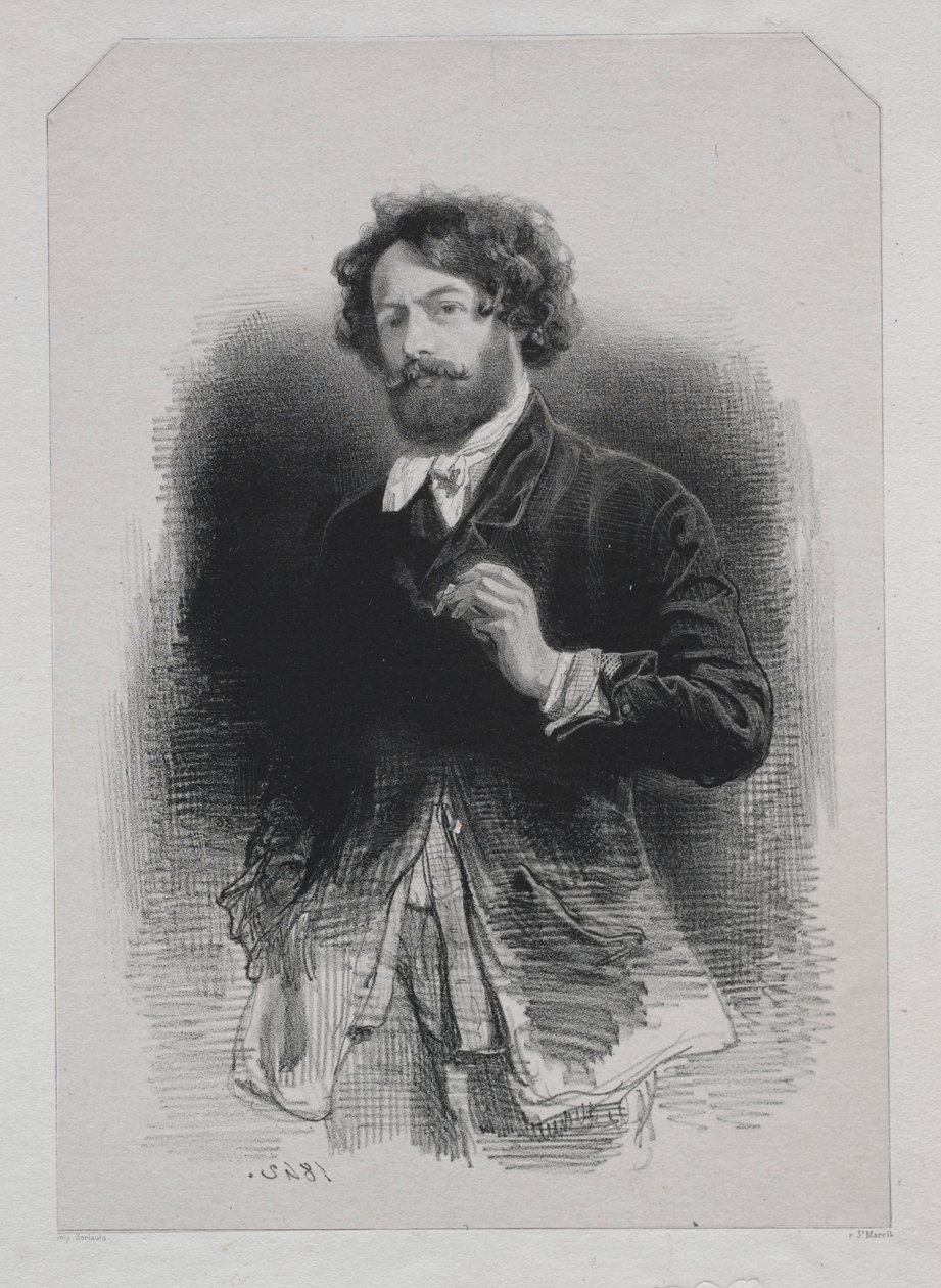 Zelfportret, 1842 door Paul Gavarni