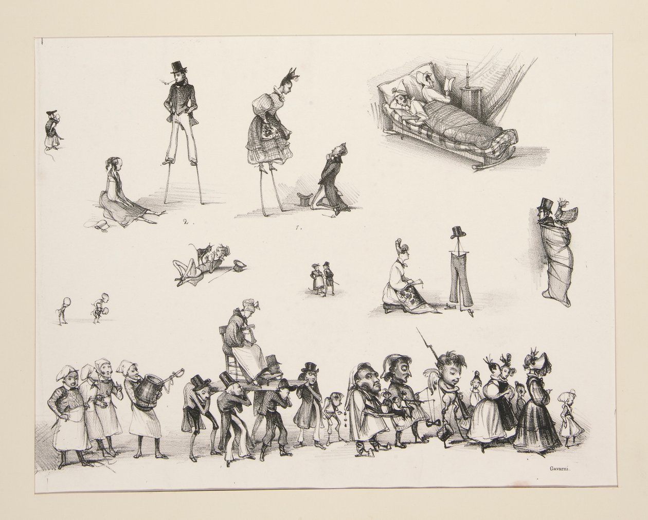 Suite de la Procession du Diable door Paul Gavarni