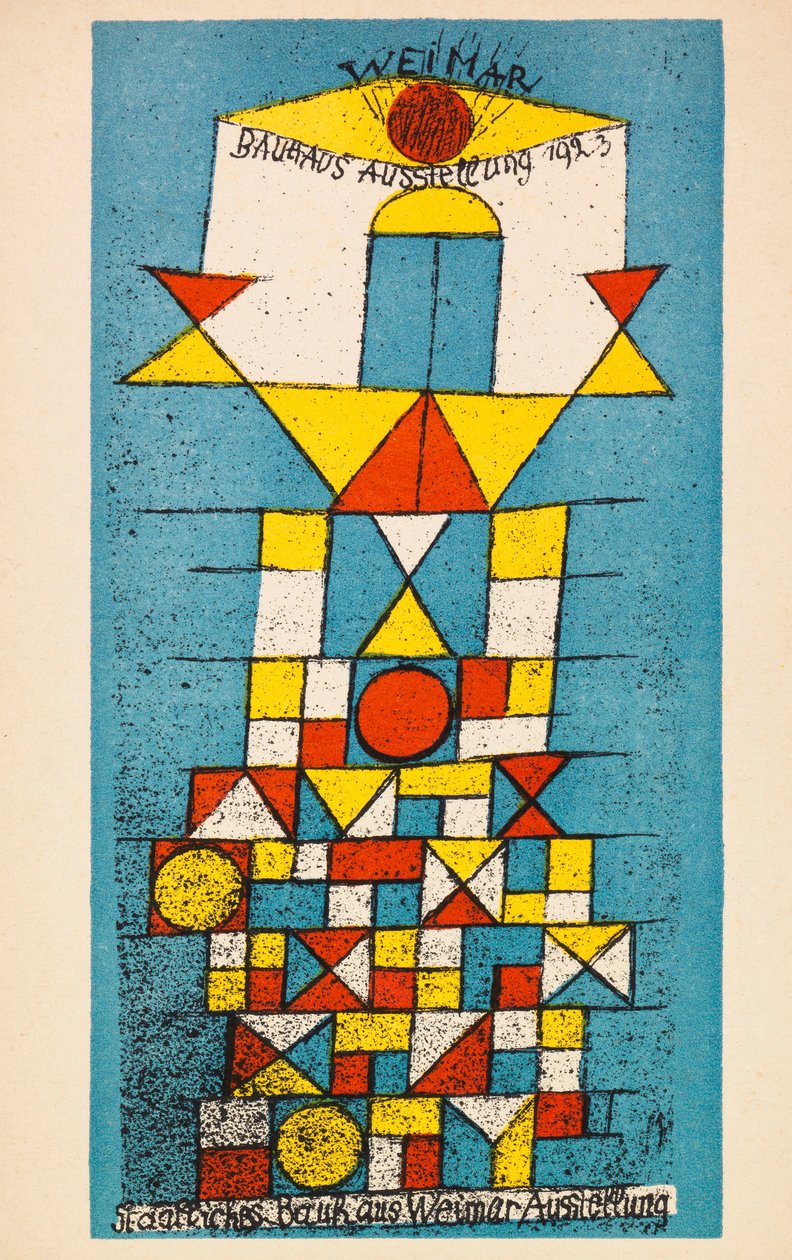Bauhaus Tentoonstelling. Ansichtkaart door Paul Klee