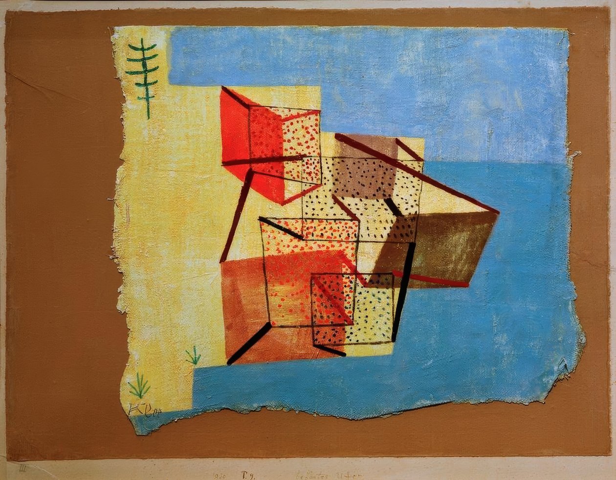 Bebouwde oever door Paul Klee
