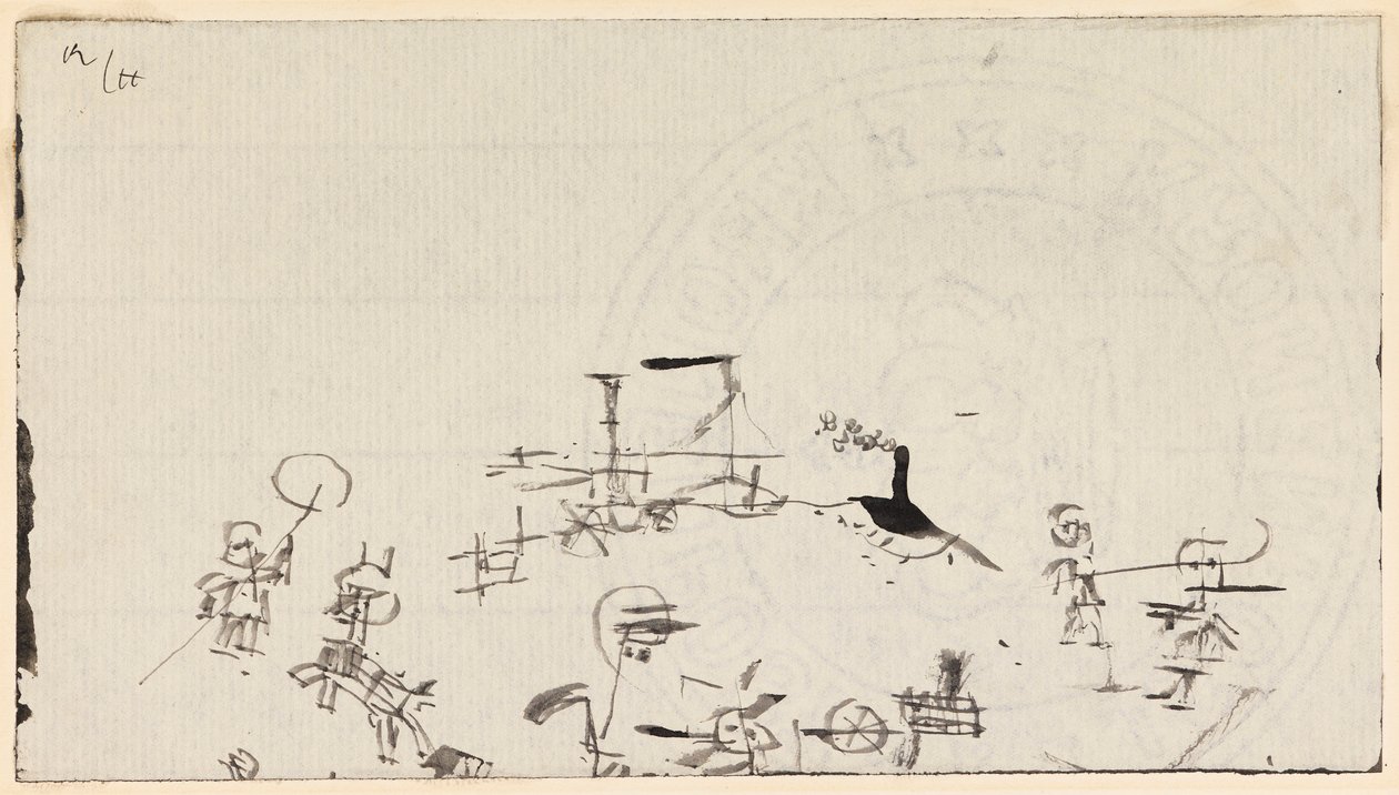 Drukke strand, 1926 door Paul Klee