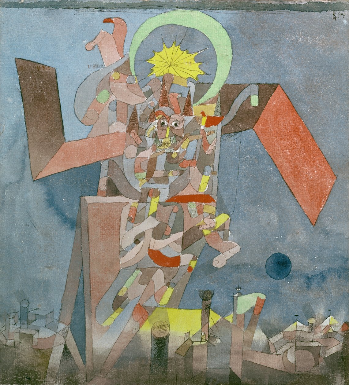 Demon boven de schepen door Paul Klee