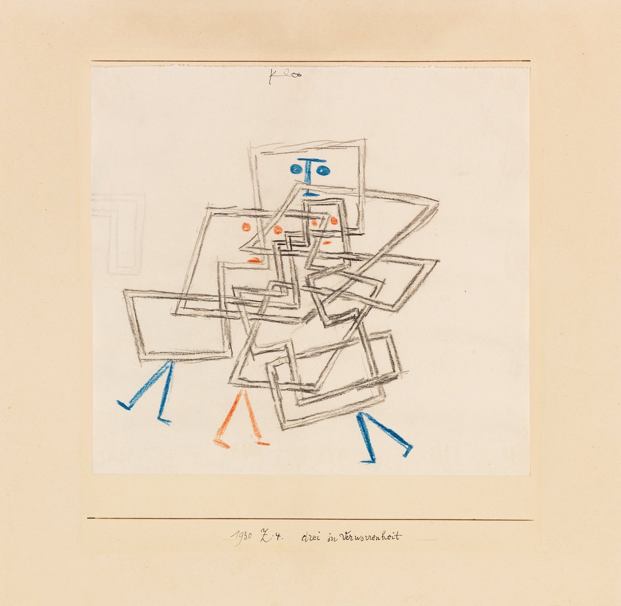 Drei in Verworrenheit, 1930 door Paul Klee