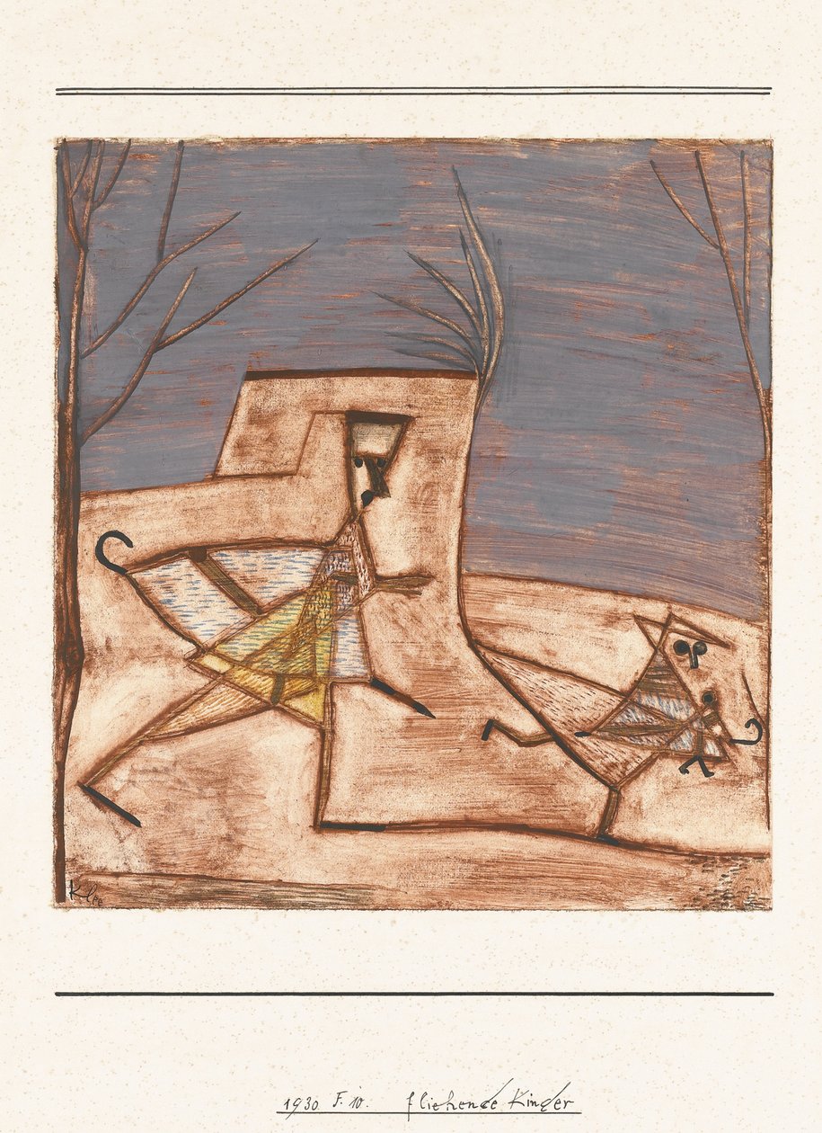 Vluchttende Kinderen, 1930 door Paul Klee