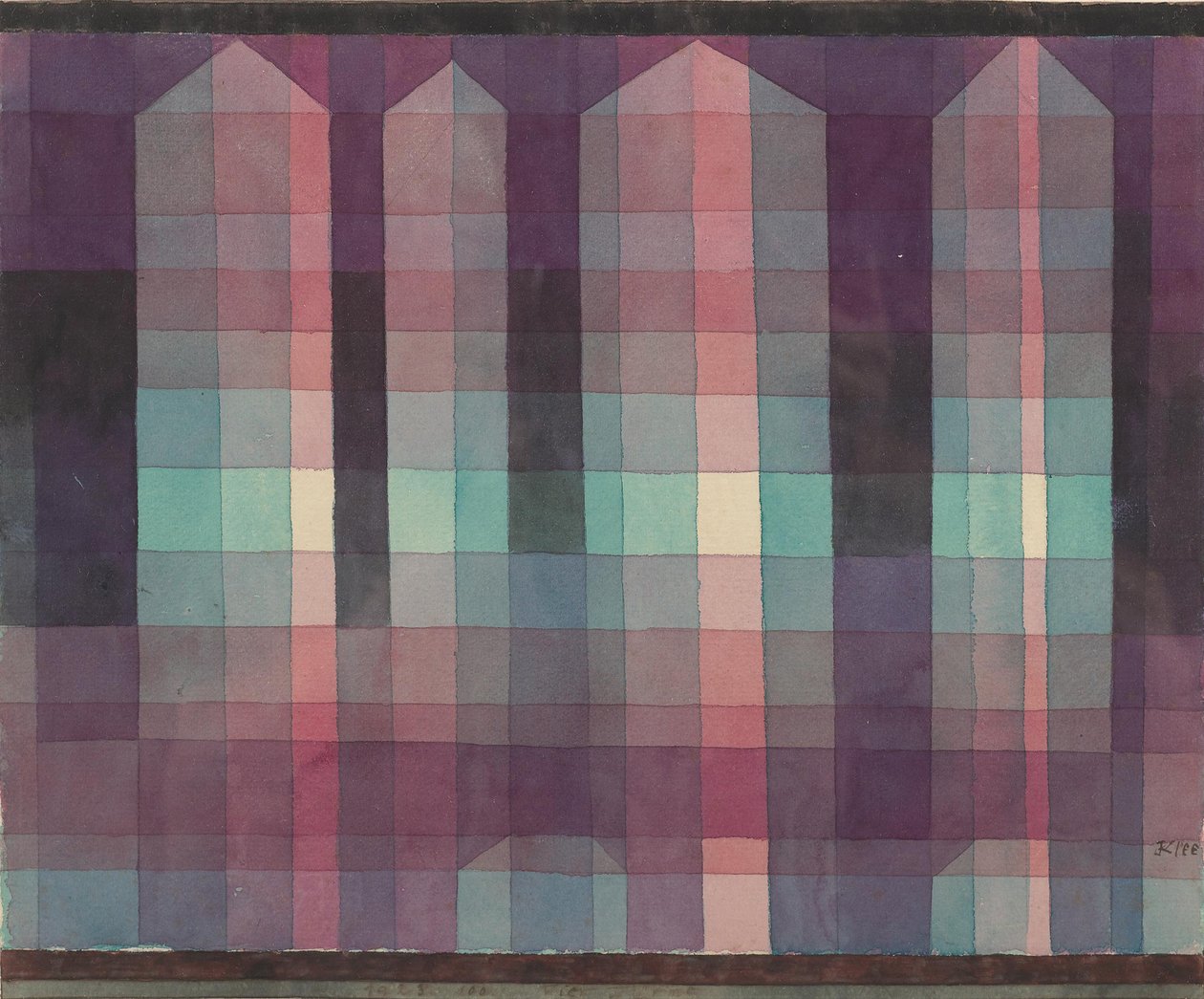 Vier torens, 1923 door Paul Klee