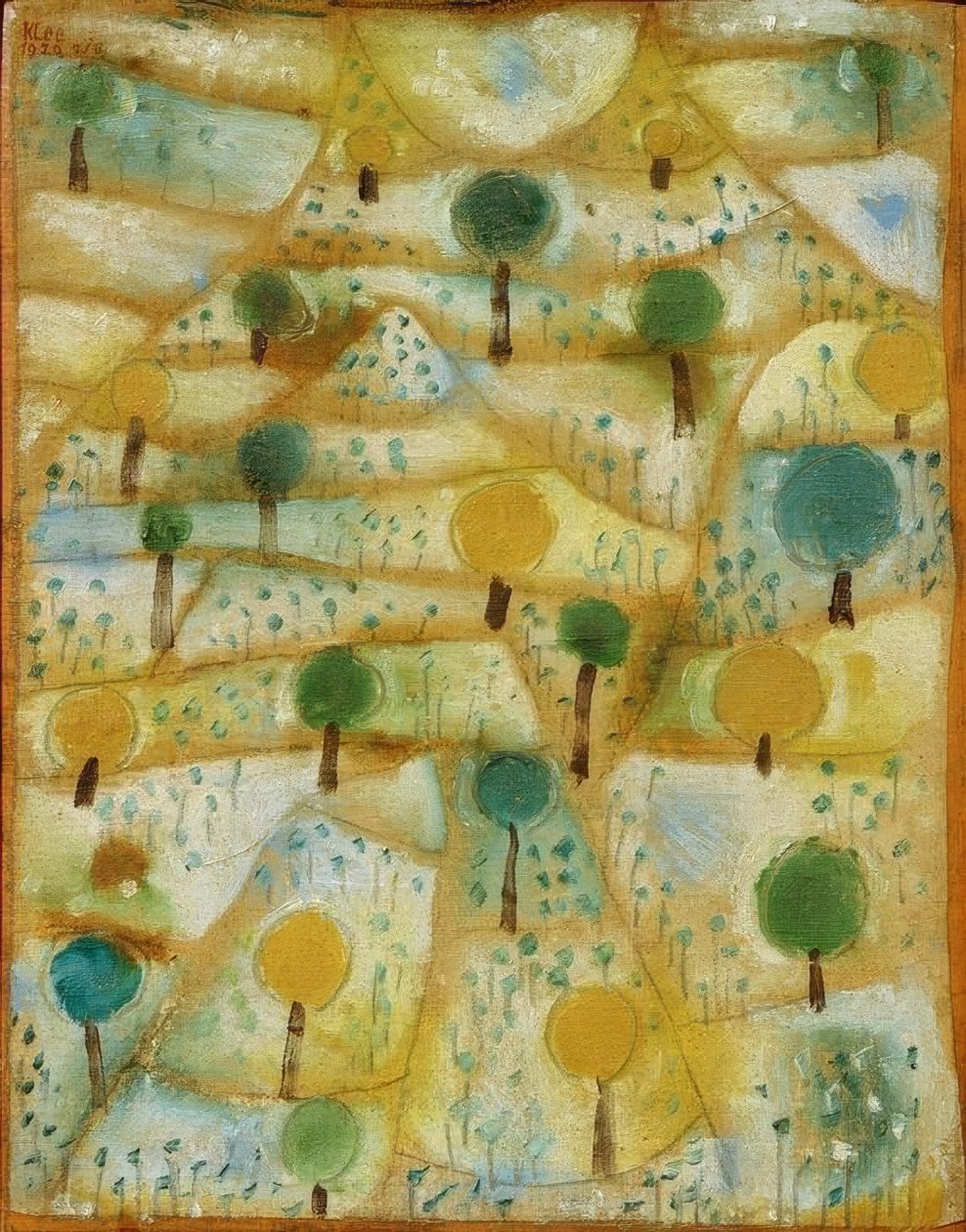 Klein ritmisch landschap door Paul Klee