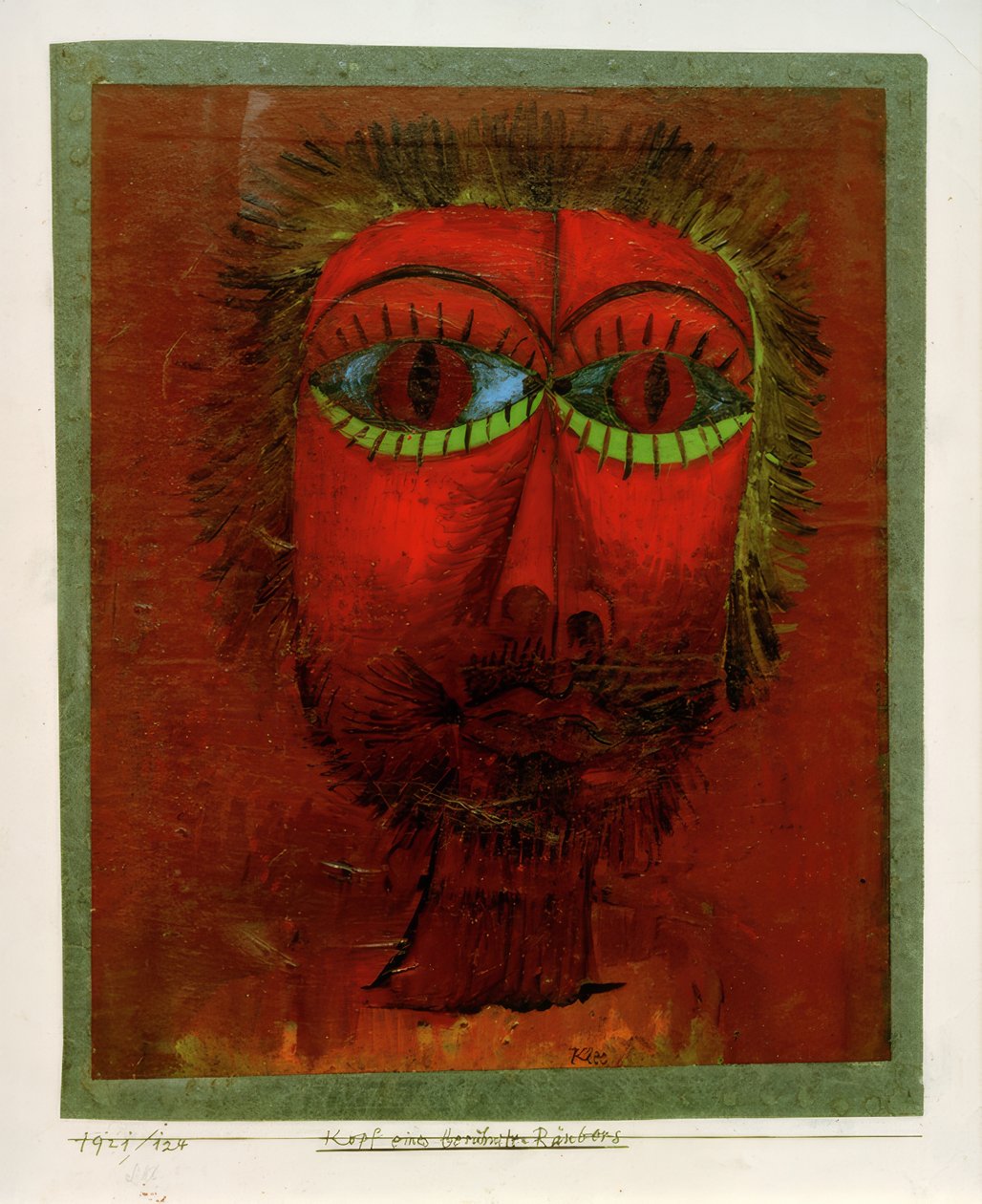 Hoofd van een beroemde Rover door Paul Klee