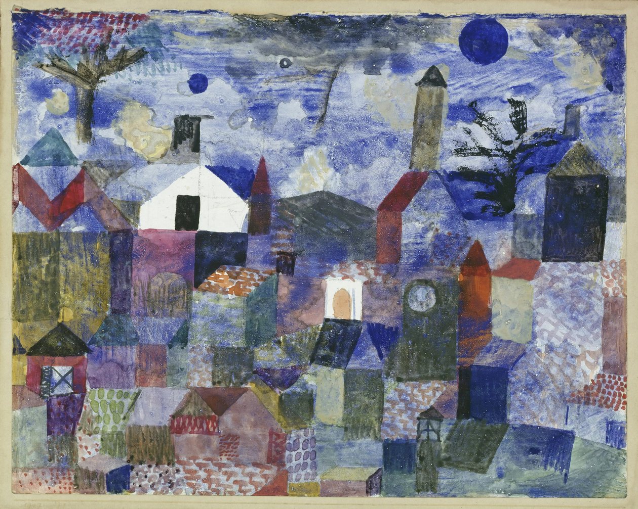 Landschap in blauw door Paul Klee
