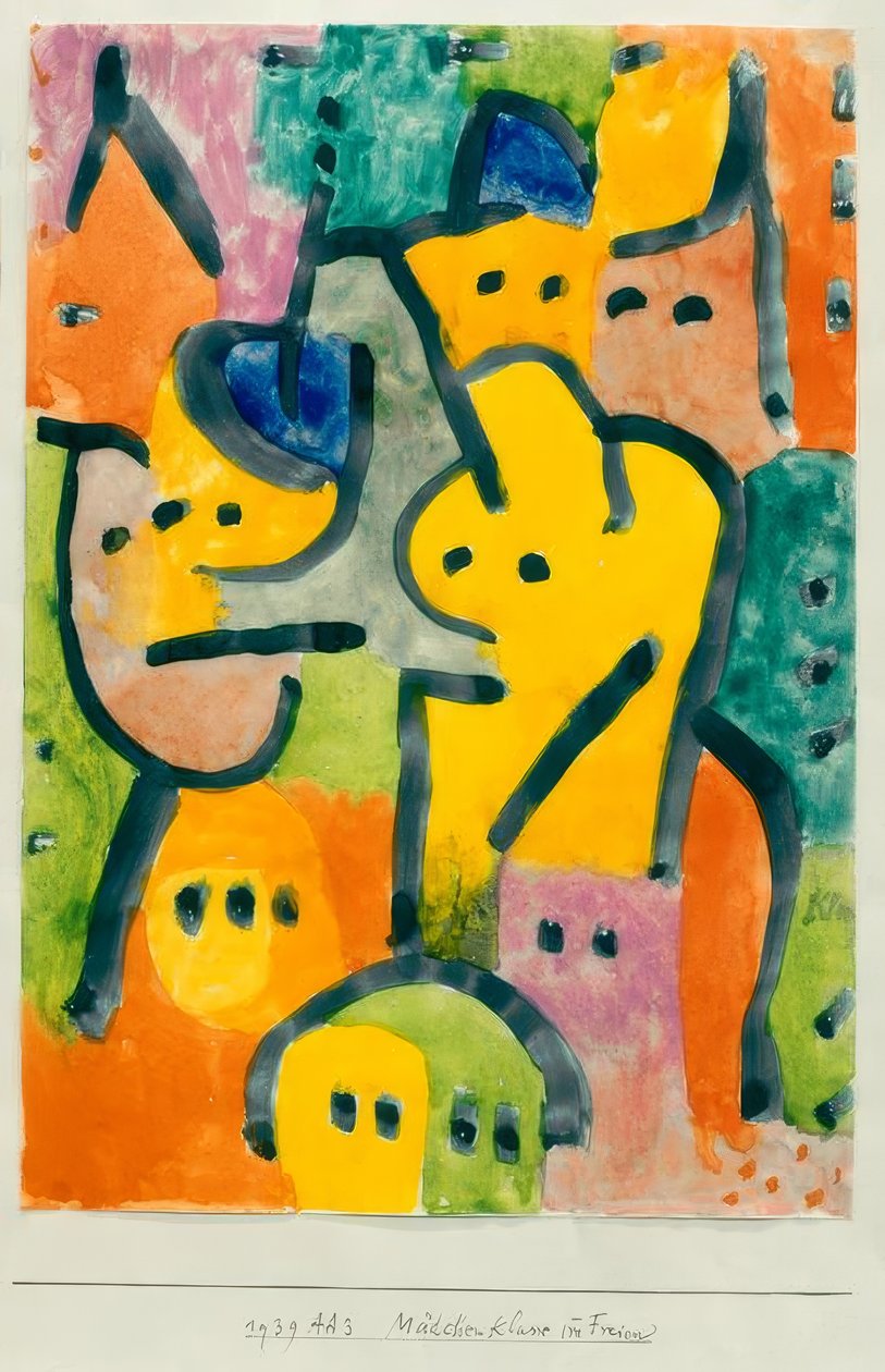 Meisjesklas buiten door Paul Klee