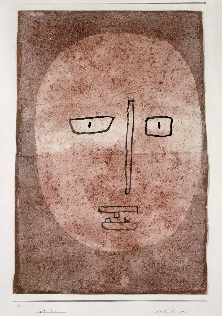 Masker met drie tanden door Paul Klee