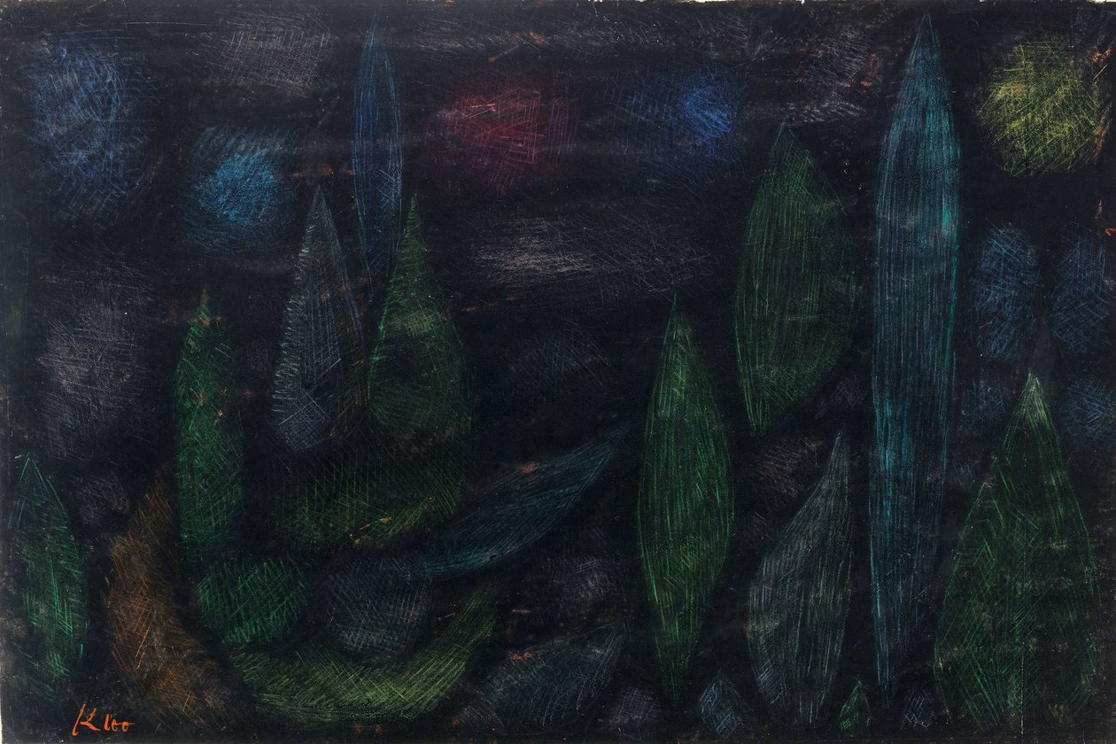 Nachtelijk landschap, 1937 door Paul Klee