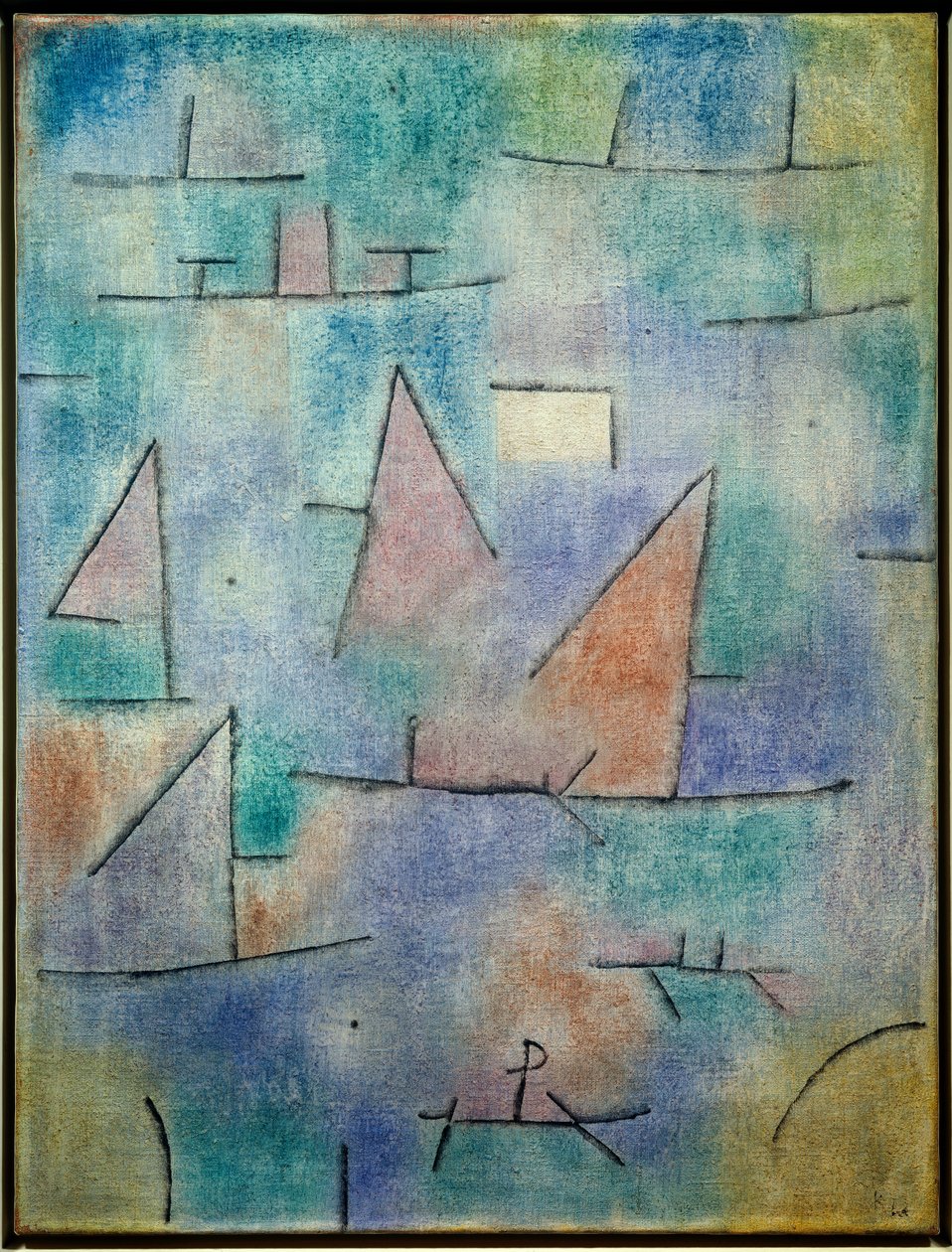 Haven en Zeilboten door Paul Klee