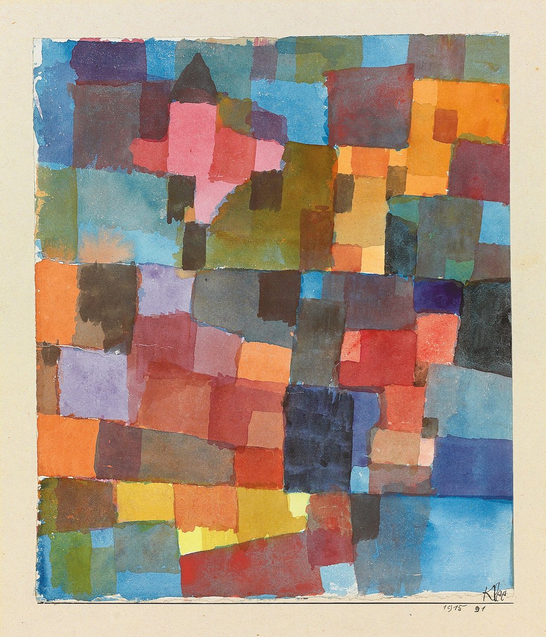 Ruimtearchitecturen (op Koud-Warm) door Paul Klee