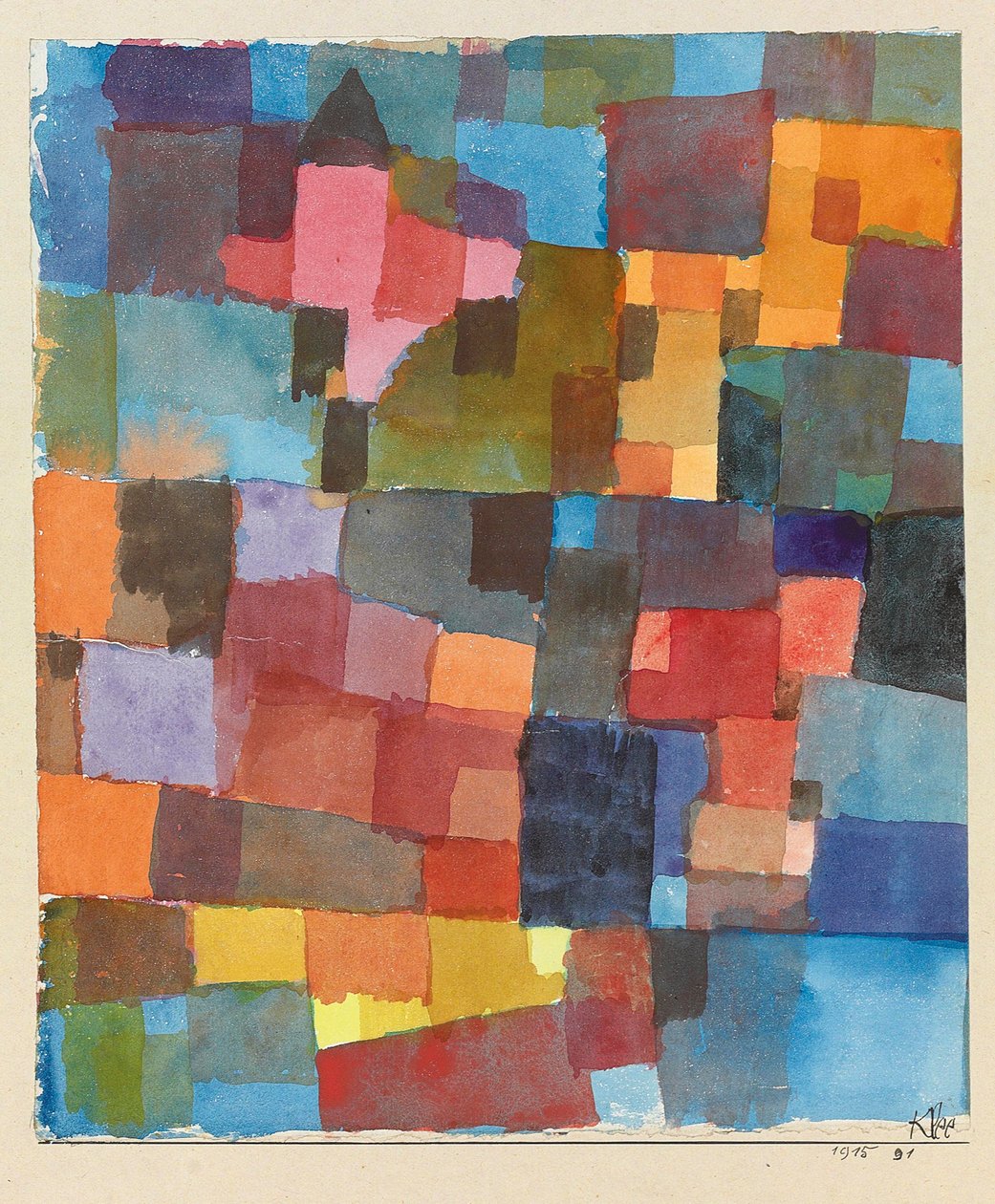 Kamerarchitecturen Op Koud-Warm, 1915 door Paul Klee
