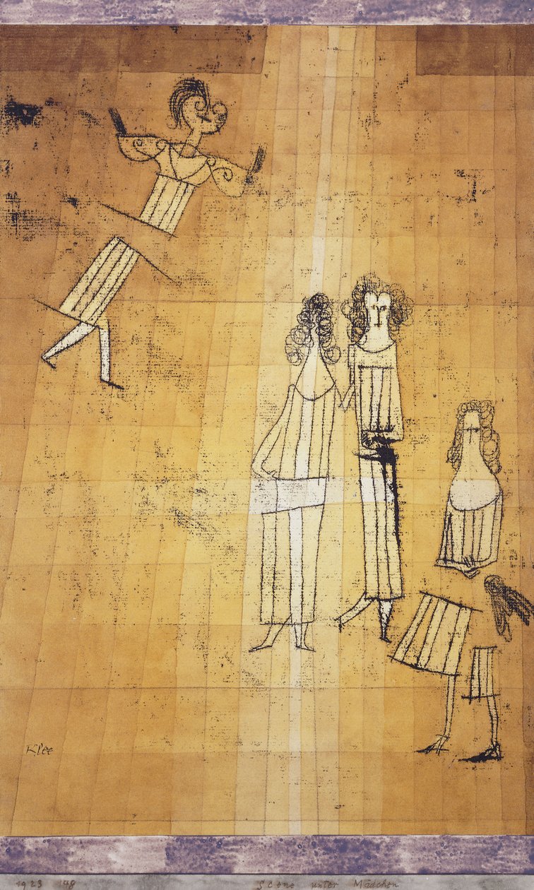 Scène onder Meisjes door Paul Klee