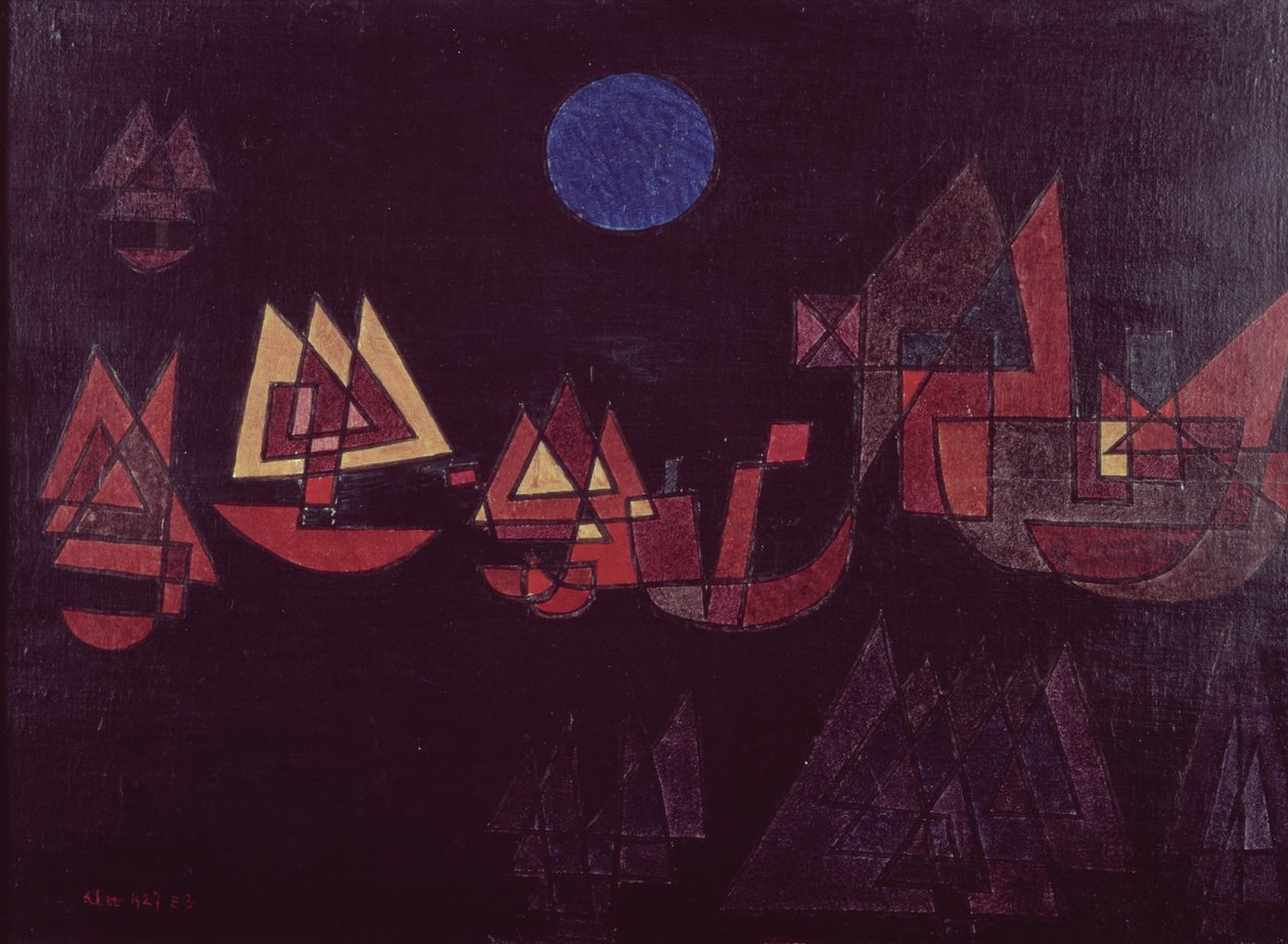 Schepen in het donker door Paul Klee