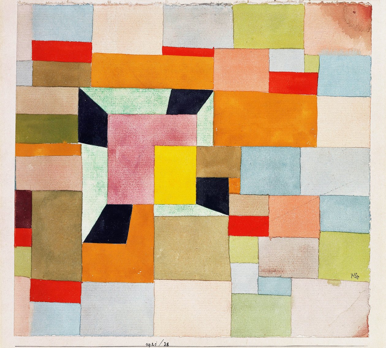 Gesplitste Gekleurde Rechthoeken door Paul Klee