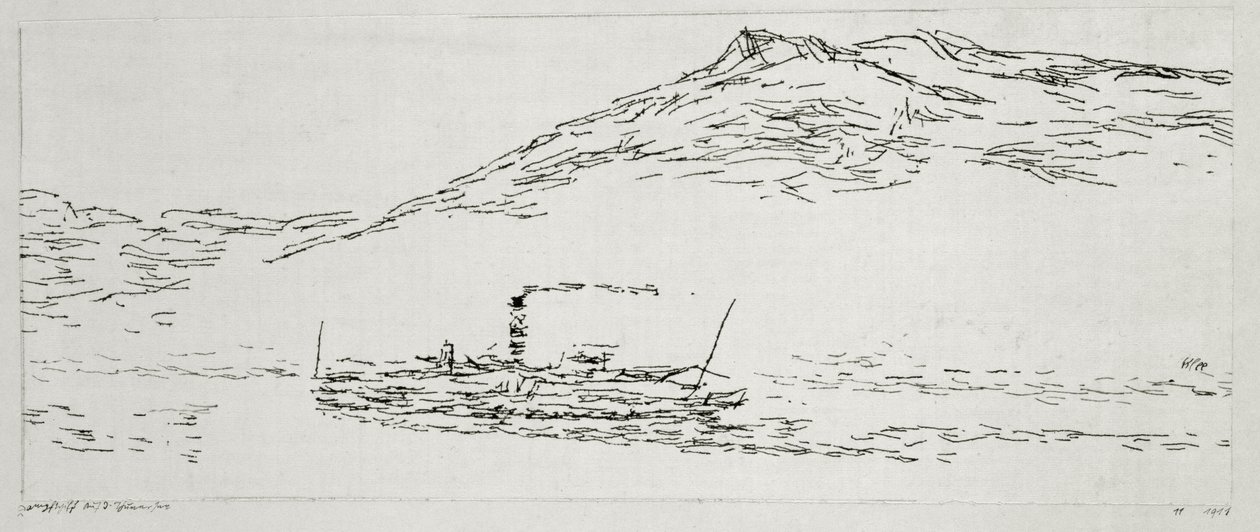 Stoomboot op de Thunersee door Paul Klee