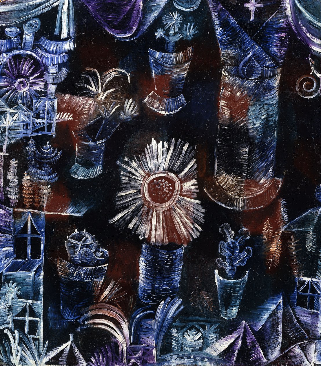 Stilleven met distelbloem door Paul Klee