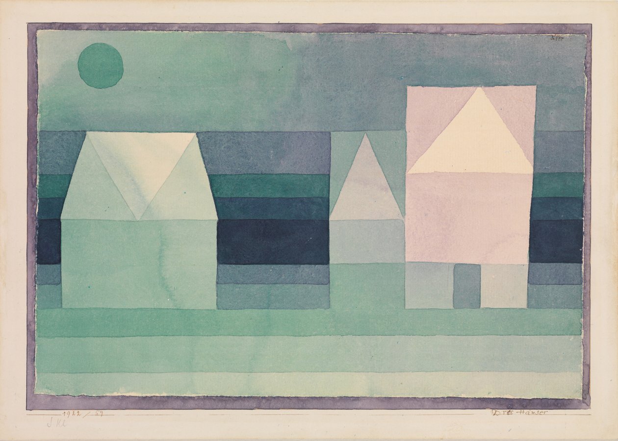 Drie huizen door Paul Klee