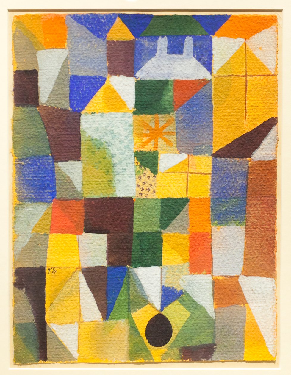 Stedelijke compositie met gele ramen door Paul Klee