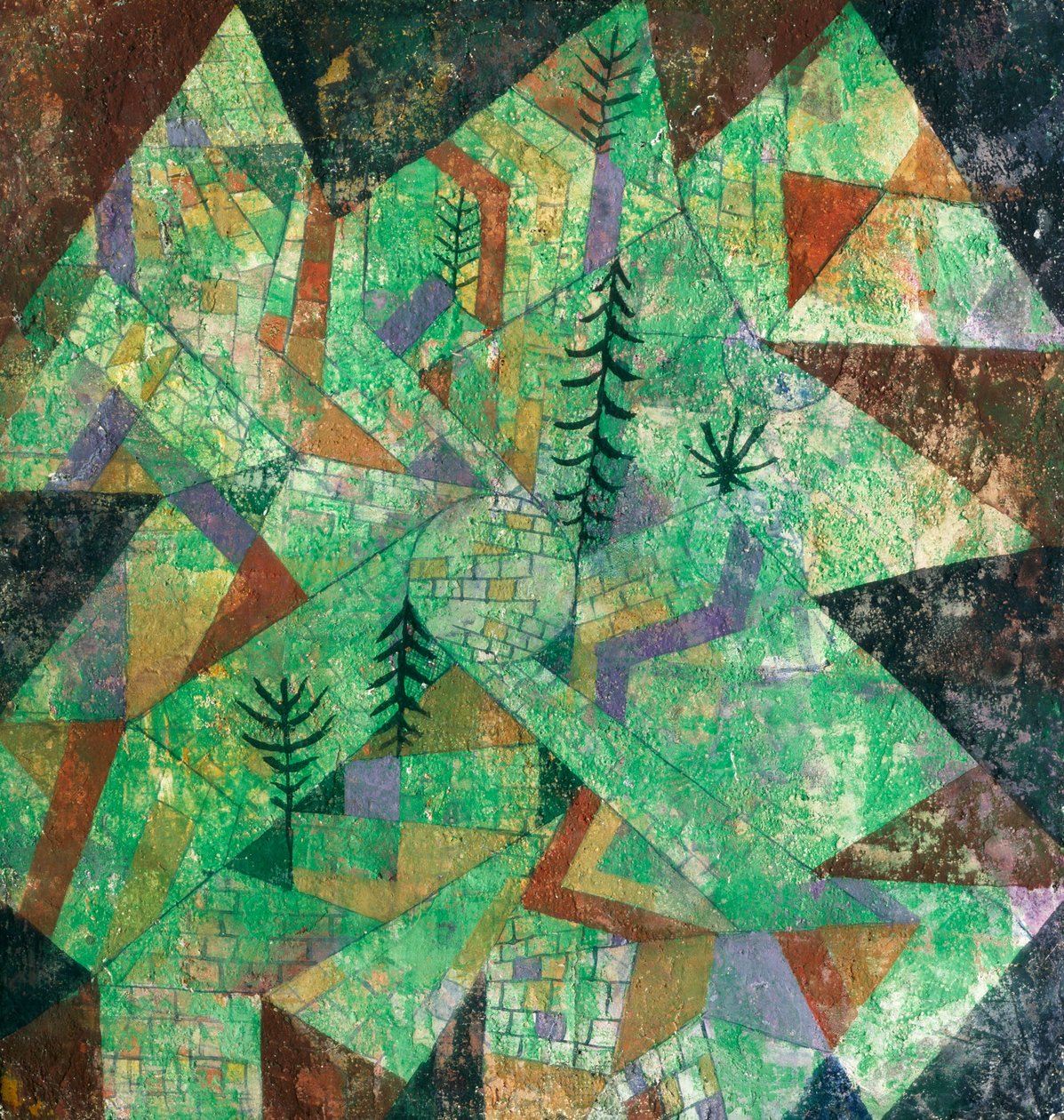 Wald Bau (bos-constructie) door Paul Klee