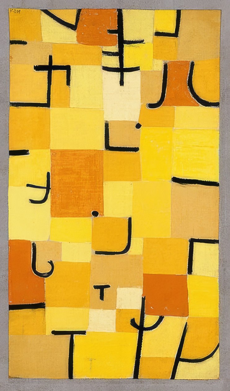 Tekens in geel door Paul Klee