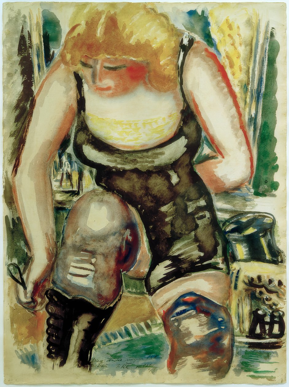 Blonde Dame met Schoenlepel door Paul Kleinschmidt