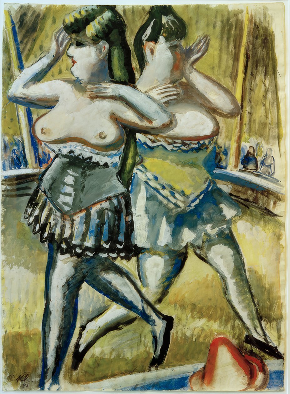 Twee circusdanseressen door Paul Kleinschmidt