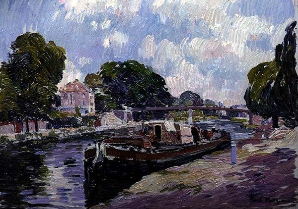 De kanaalboot, Bougival door Paul Mathieu
