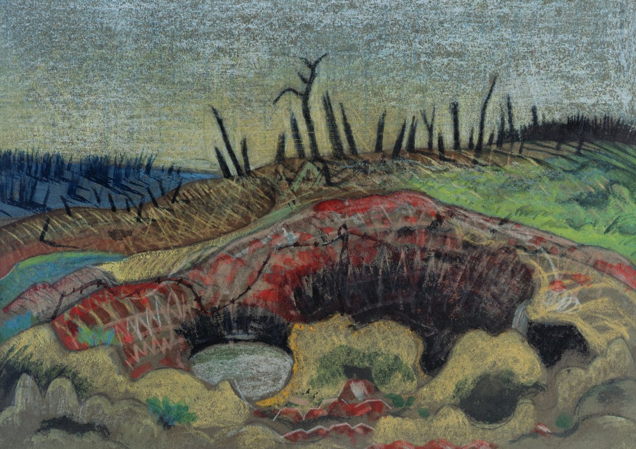 Een Boerderij, Wytschaete door Paul Nash