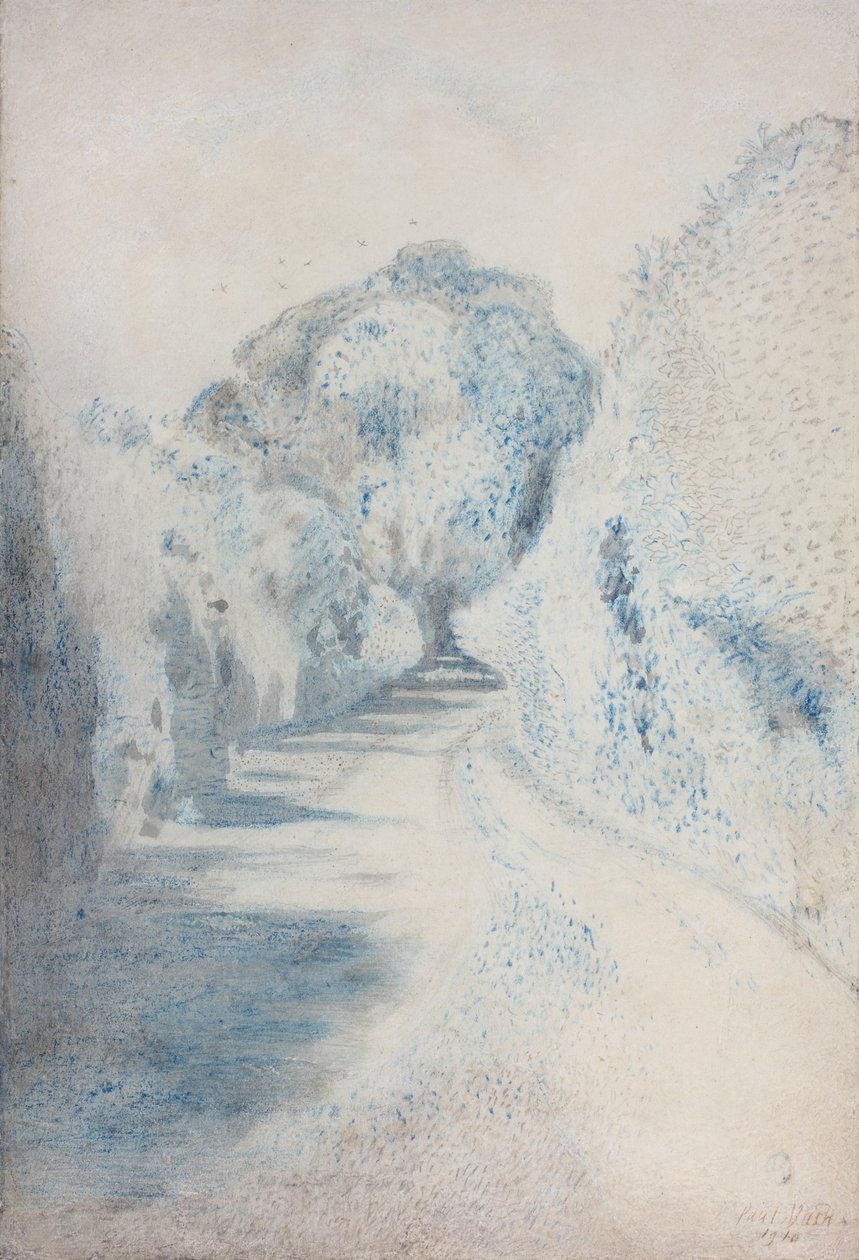 Een baan in blauw door Paul Nash