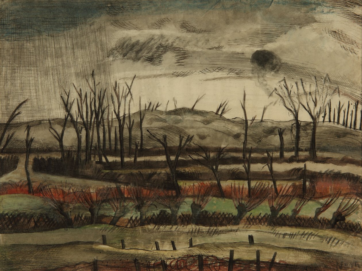 Desolaat landschap, Ypres Salient door Paul Nash