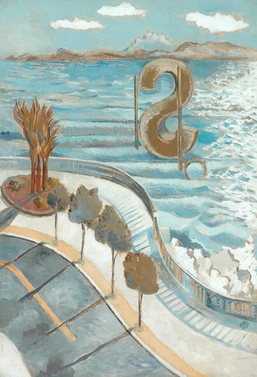 Uitzicht vanuit een raam, Nice door Paul Nash