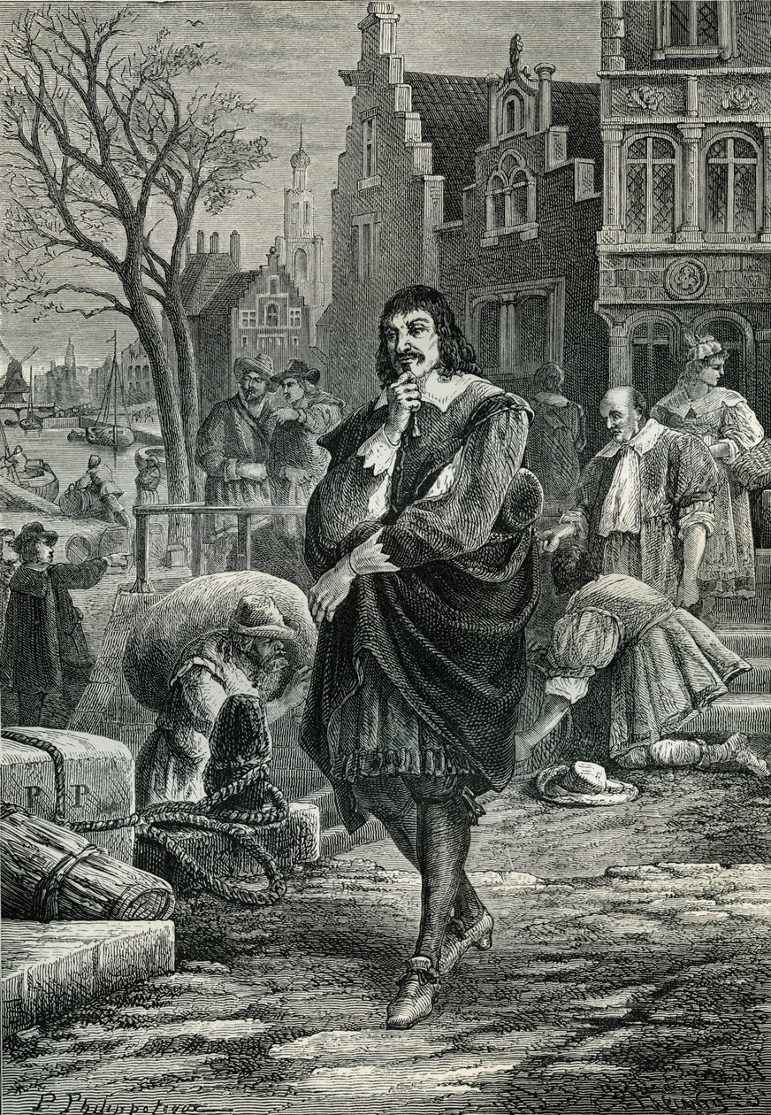 René Descartes in Amsterdam door Paul Phillipoteaux