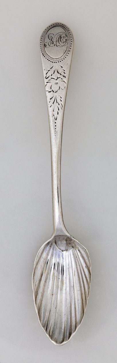 Gefluteerde theelepel, circa 1785 door Paul Revere