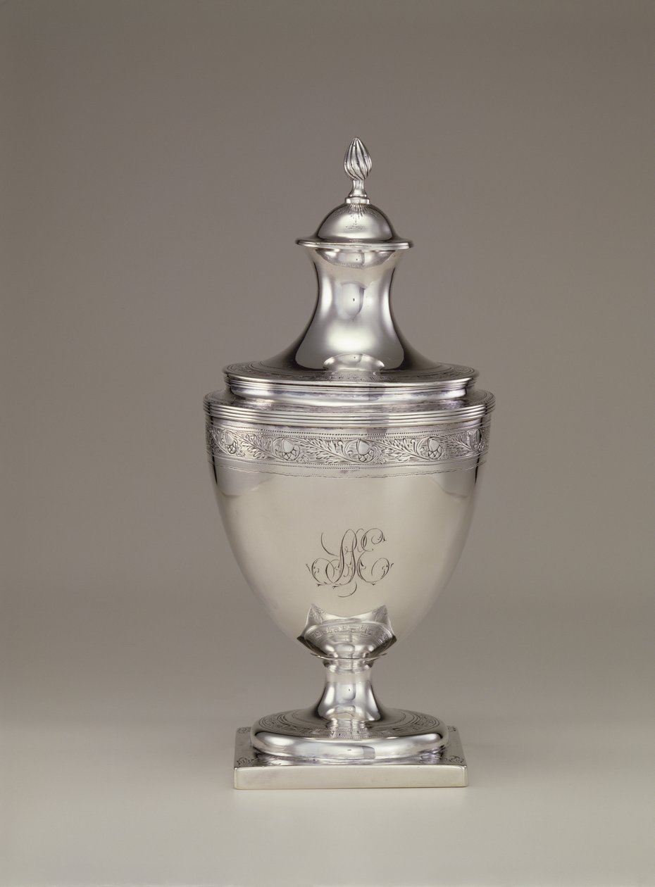 Suikerpot met deksel, ca. 1795 door Paul Revere