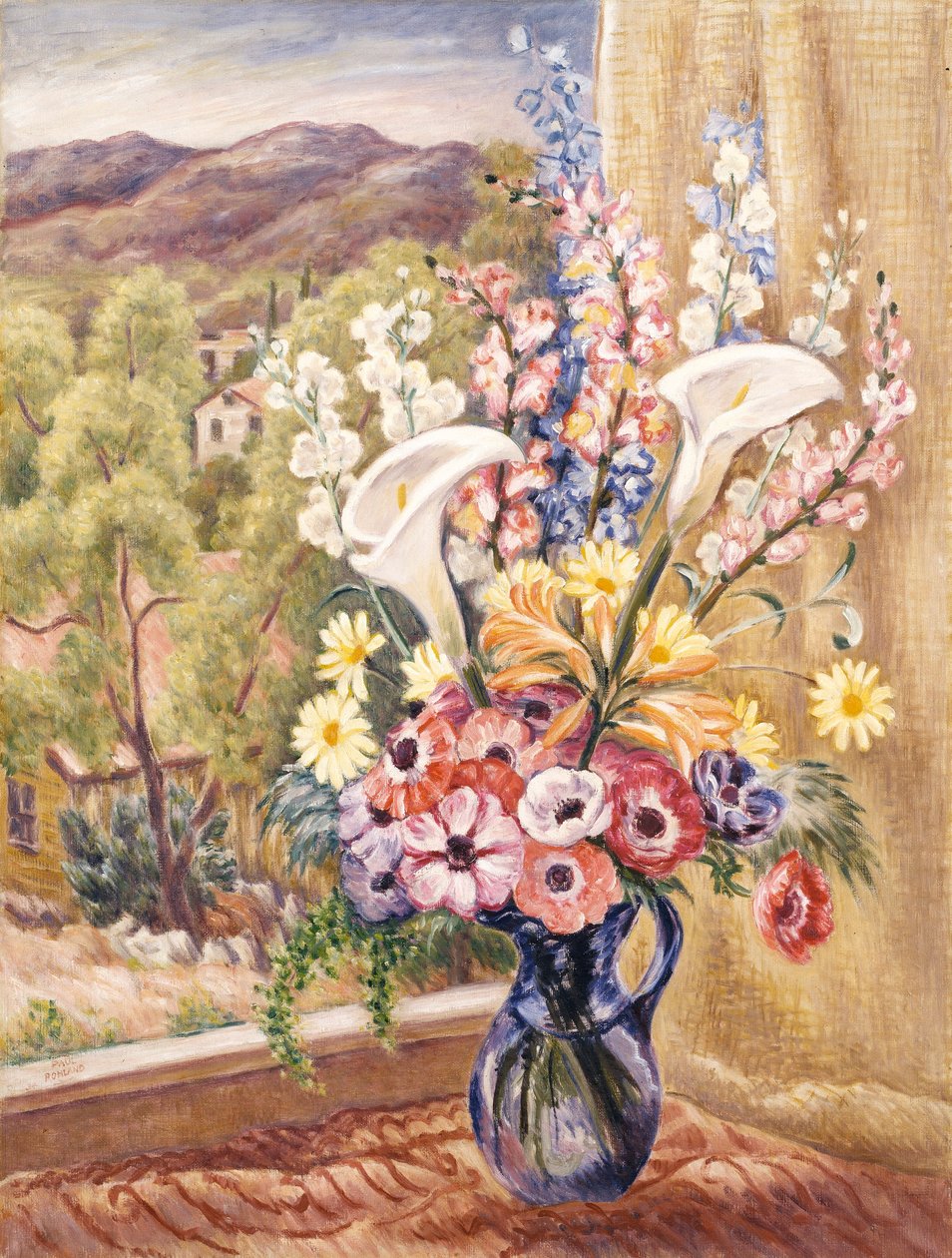 Bouquet in Window door Paul Rohland