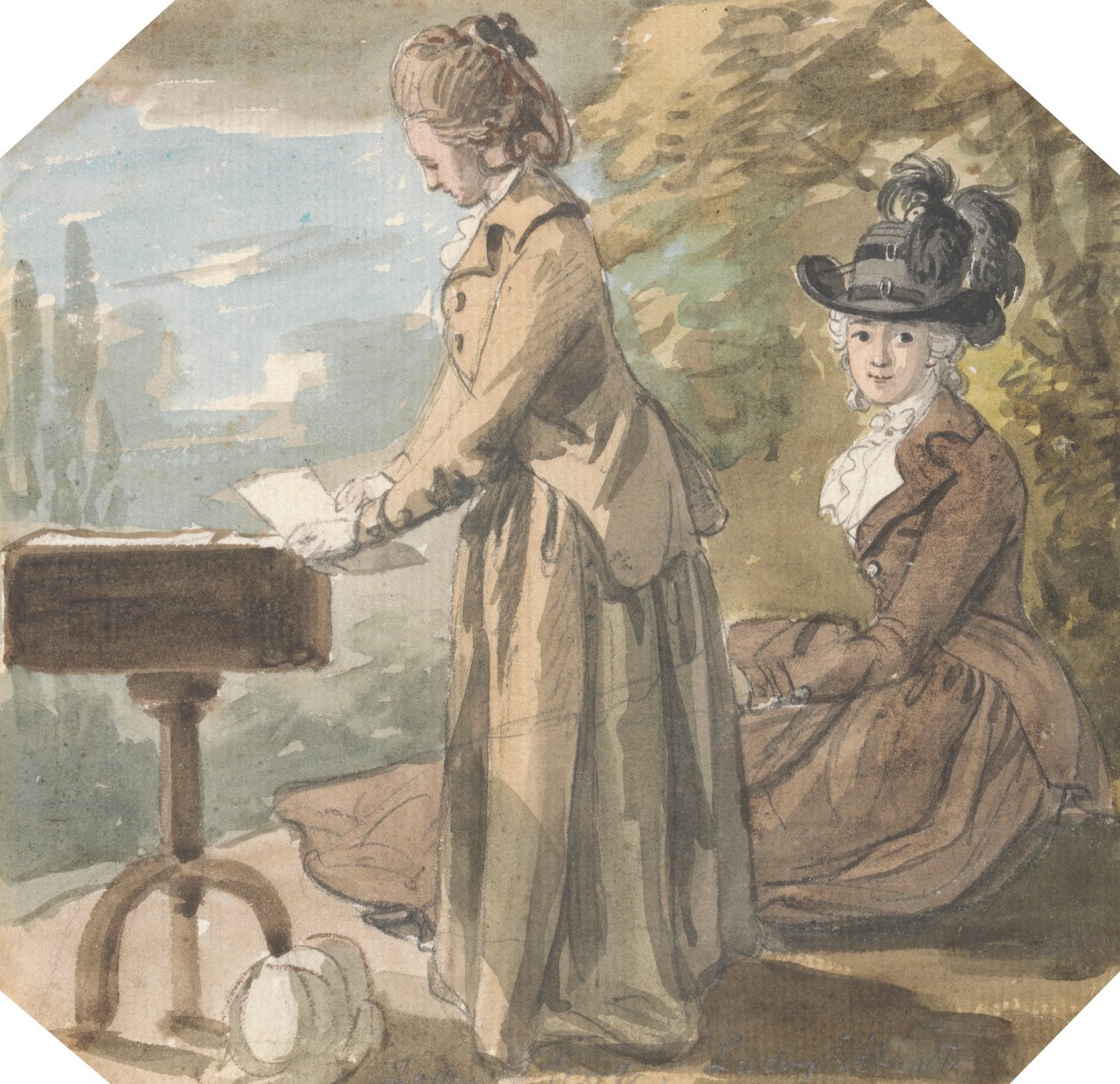 Lady Francis Scott en Lady Elliot door Paul Sandby