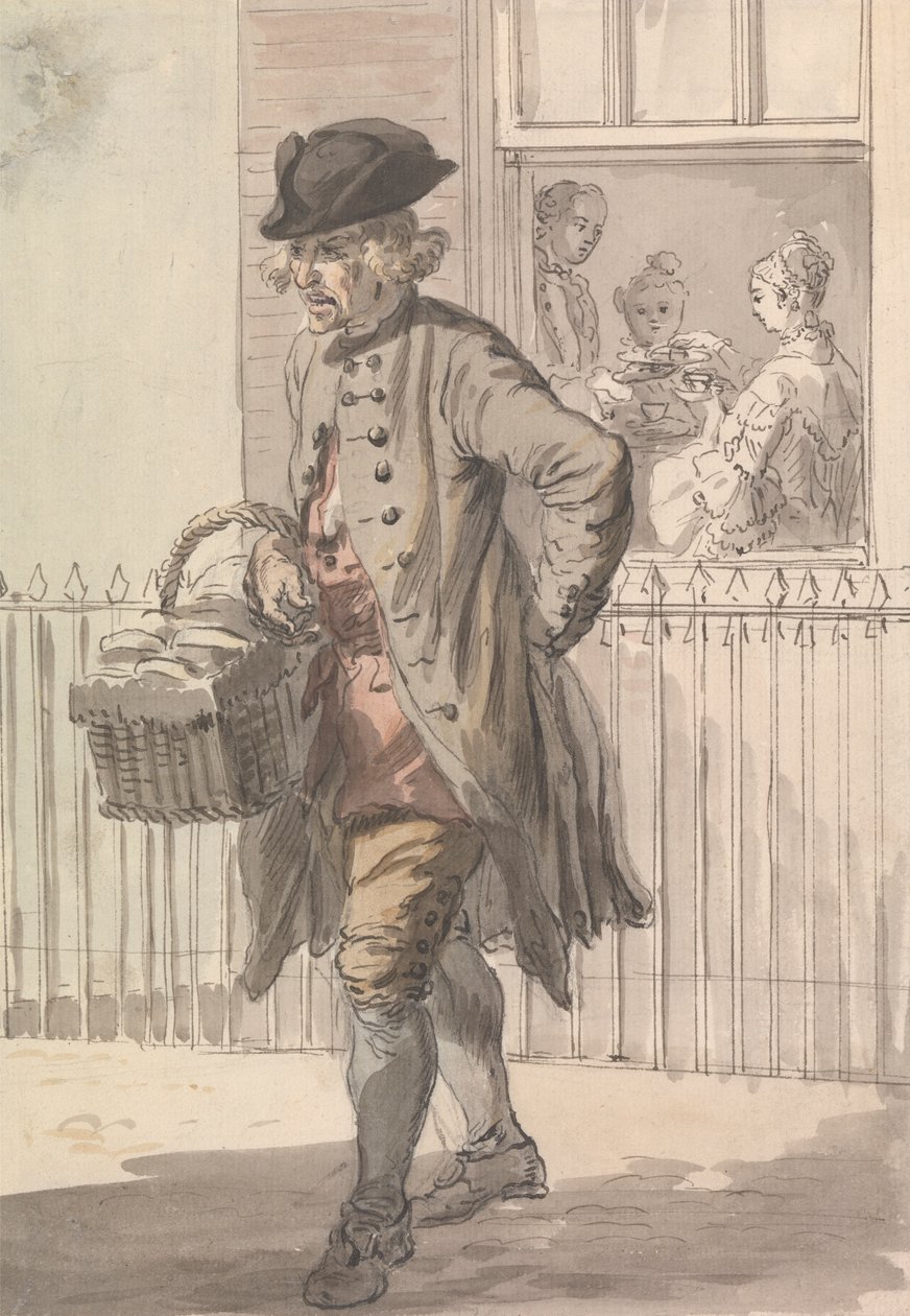 Londense Kreten: Een Muffinman door Paul Sandby
