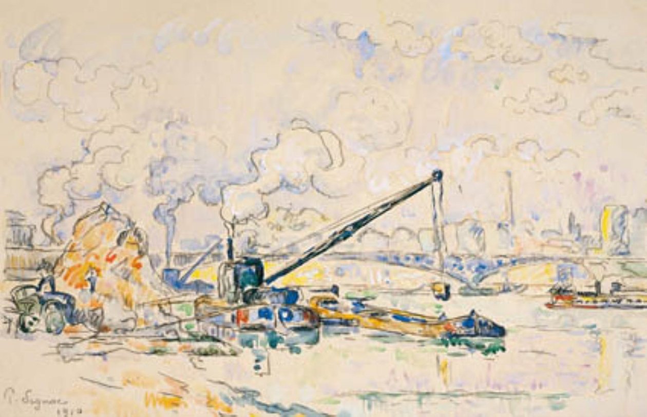 Le Pont Mirabeau. De zandhoop door Paul Signac