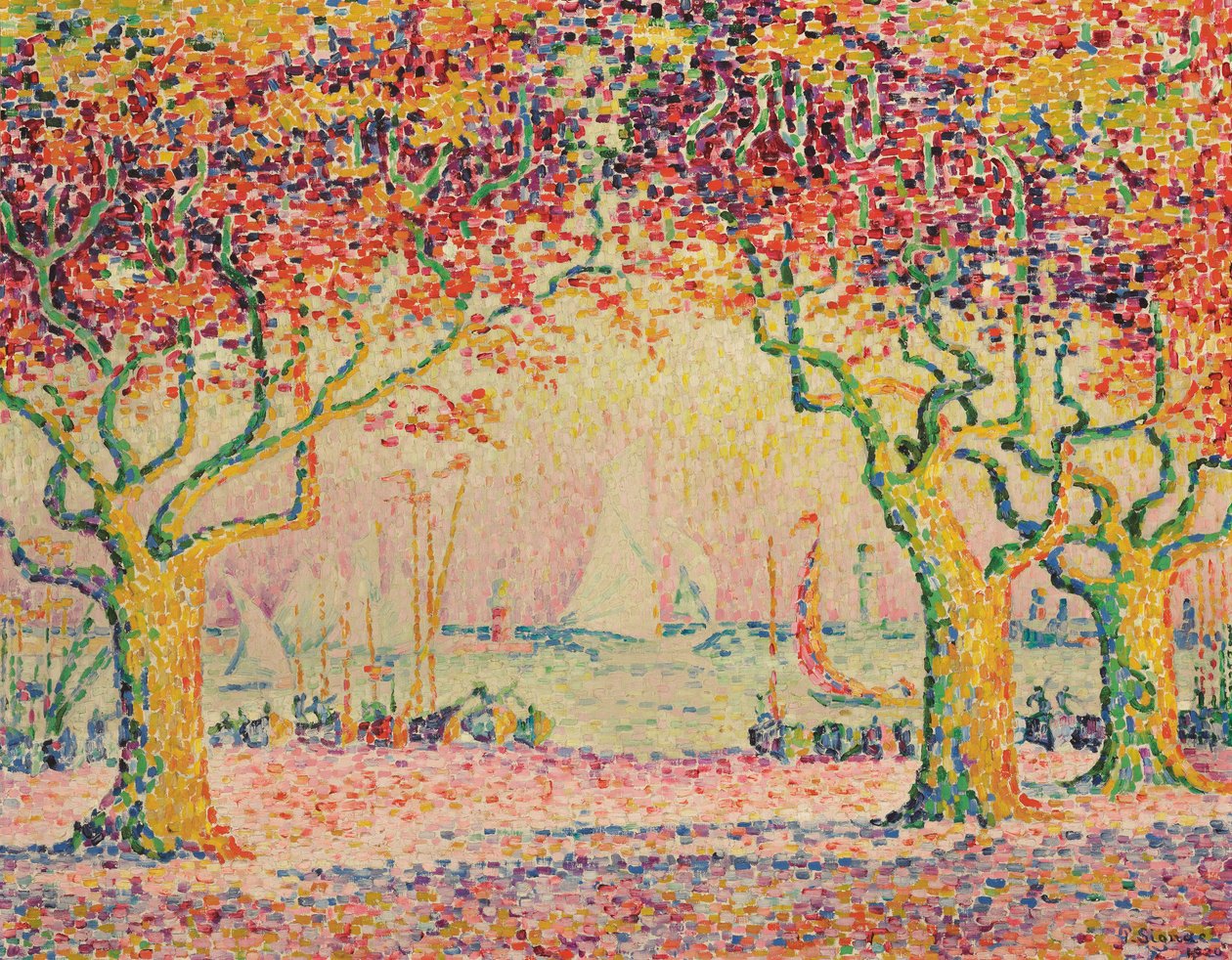Les Allées, Cannes, 1918-1920 door Paul Signac