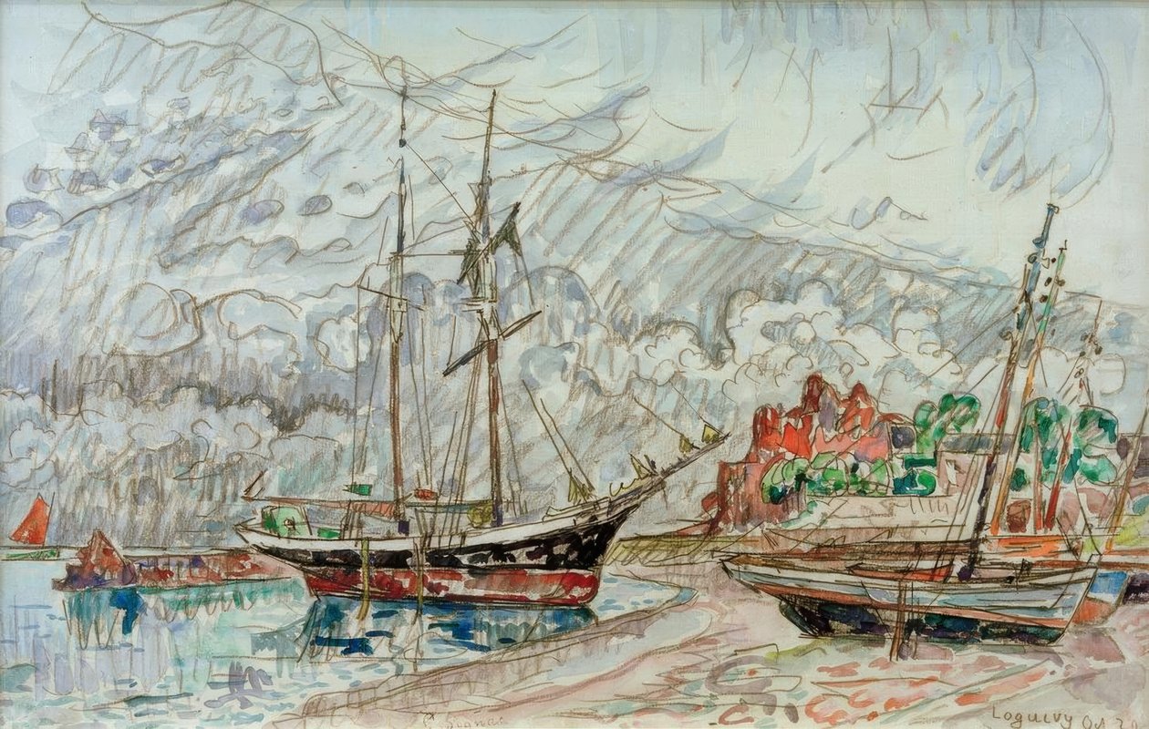 P. Signac / Marine in Loquivy door Paul Signac
