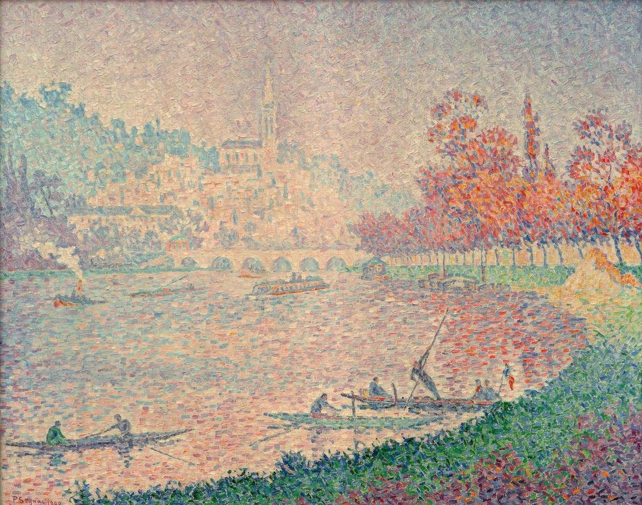 Saint-Cloud (De Seine bij Saint-Cloud) door Paul Signac