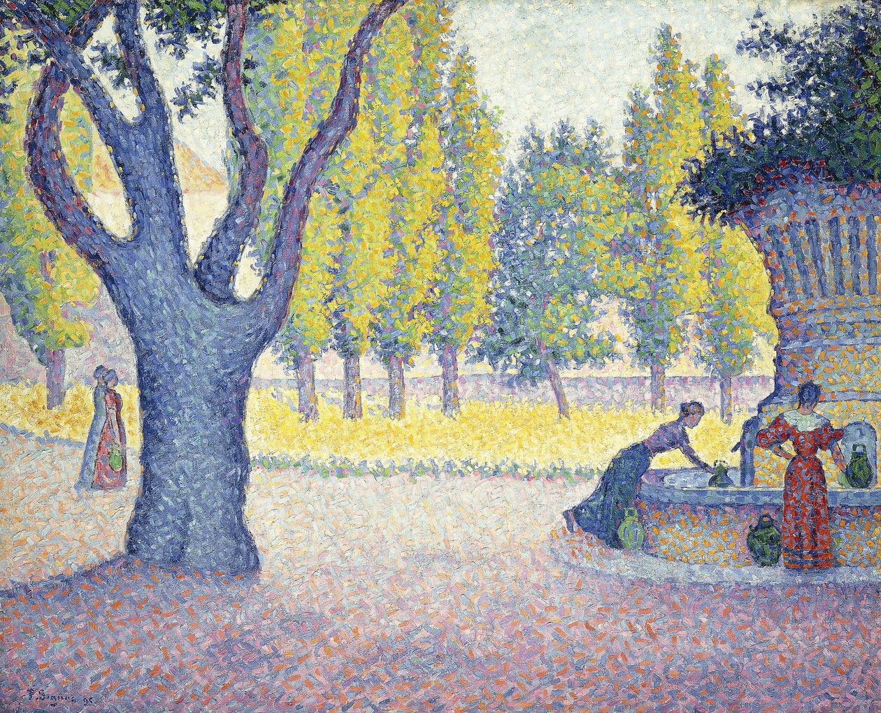 De fontein des Lices in St. door Paul Signac