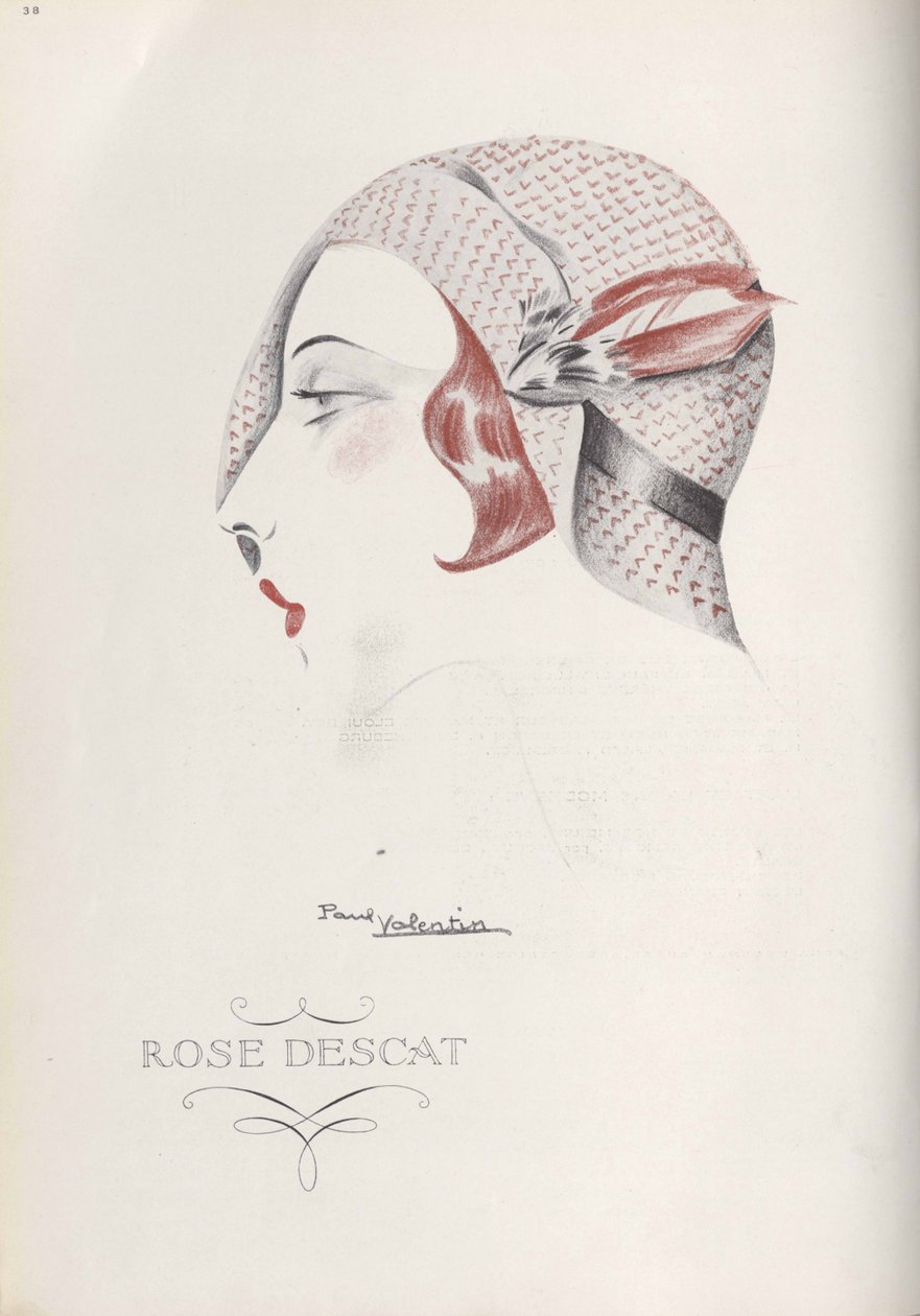 Rose Descat Hoed, Eind 1920s door Paul Valentin
